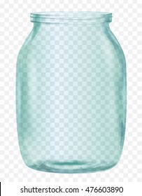 Vector image of an empty glass jar on a transparent background