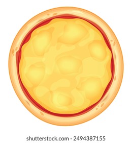 Imagen de Vector de pizza vacía hecha de masa. Concepto de comida rápida. Elemento para su diseño. Ingrediente para cocinar.