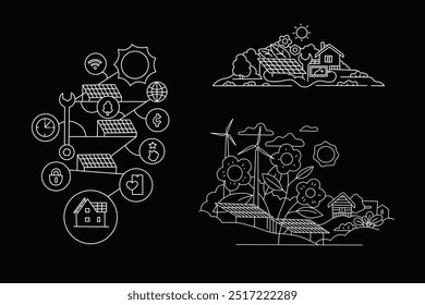 Vector de Imagen del sistema de eficacia energética  