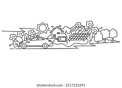 vector image of the energy efficiency system  