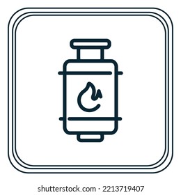 vector image of energy icon in black lines with border in lines.