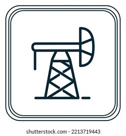 vector image of energy icon in black lines with border in lines.