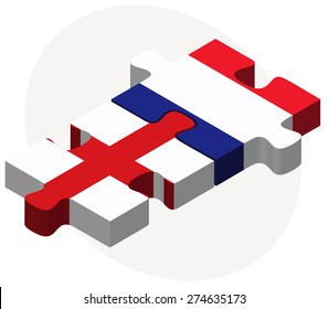 Vector Image - England and France Flags in puzzle isolated on white background

