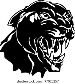 vector image of an enraged panther