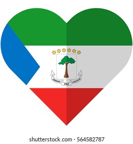 Vector image of the Equatorial Guinea heart flag