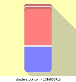 Vector image eraser. Stylized vector icon eraser for a pencil and pen. Image with a shadow in a flat style.