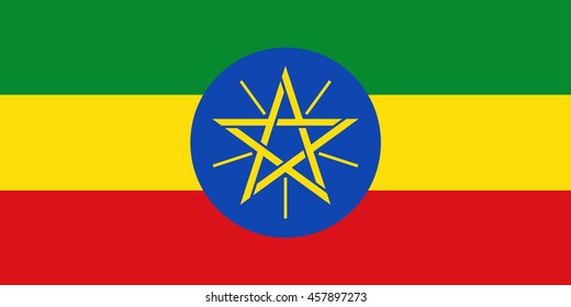 Vector image of  Ethiopia flag.  Proportion1:2. EPS10.