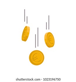Vector image of Euro coins falling down
