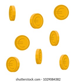 Vector image of Euro coins falling down