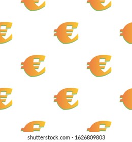 vector image of a euro sign on a white background. Vector euro symbol pattern