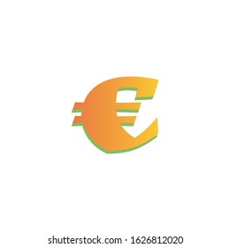 vector image of a euro sign on a white background.