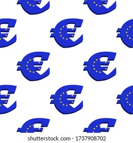 imagen vectorial de un signo del euro en un fondo blanco. Patrón de símbolo del euro vectorial