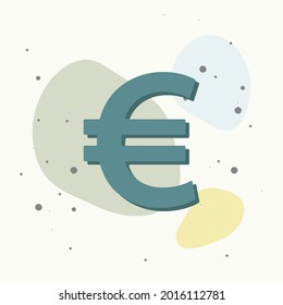 Vector image of the euro sign on multicolored background.