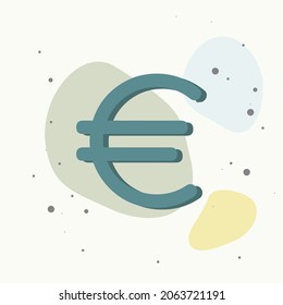 Imagen vectorial del signo del euro en fondo multicolor. Capas agrupadas para una ilustración de edición sencilla. Por tu diseño.