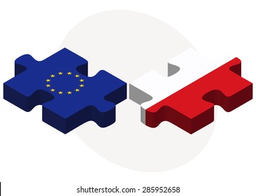 Vector Image - European Union and Malta Flags in puzzle isolated on white background 