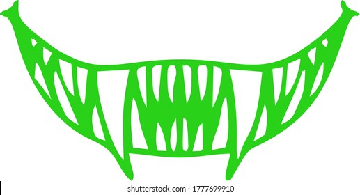 Vector image of an evil smile with sharp teeth