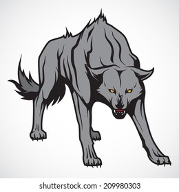 Vector image of the evil wolf.