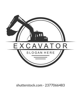 vector image of an excavator in black, on a white background.