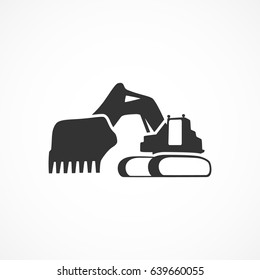 Vector image of excavator icon.