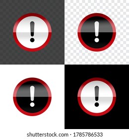 Vector image. Exclamation point alert icon. Security sign.