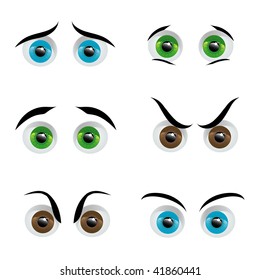 The vector image of eyes with different expression