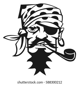 vector image of the face of the evil pirate