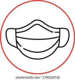 vector image of face mask sign
