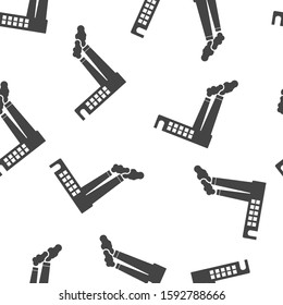 Vector Image factory icon seamless pattern on a white background.