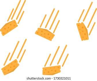 Vector Image Of Falling Cheese Slices