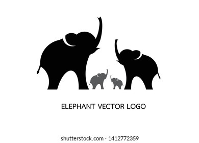 Vector image of family elephants on white background  Wild Animals  Vector illustration. elephants icon EPS 10.