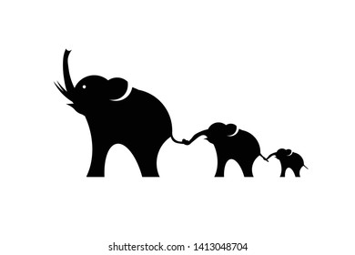 Vector image of family elephants on white background  Wild Animals  Vector illustration. elephants icon EPS 10.
