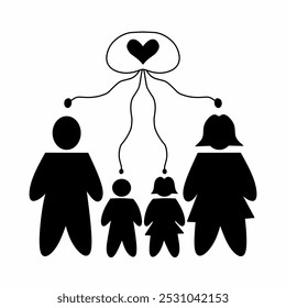 Vector Imagen de una familia llena de amor