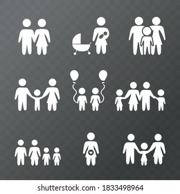 Vector image. Family solid basic icons.