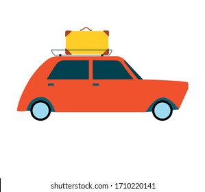 vector image of family tourist car