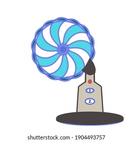 Imagen vectorial de un ventilador sobre fondo blanco
