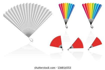 Vector image of fans with a variety of colors