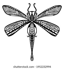 Vector Image Fantasy Dragonfly Coloring Book Stock Vector (Royalty Free ...