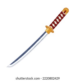 Vektorbild einer Fantasie eines Schwert. Samurai ist Dagger. Tanto. Jagdwaffe des Werwolfs. Zeichnung für Design. Farbtätowierung. Vektorgrafik.