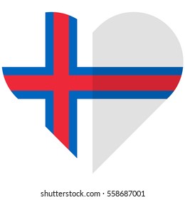 Vector image of the Faroe Islands flat heart flag