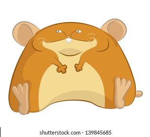 Vector image of fat cartoon funny humster