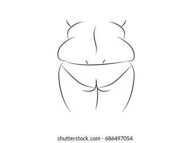 Vector image of a fat woman