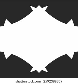 a vector image featuring a symmetrical frame with pointed edges, combining a modern and decorative style.