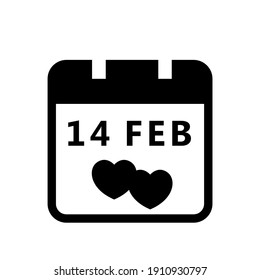 Imagen vectorial del logo del calendario 14 de febrero