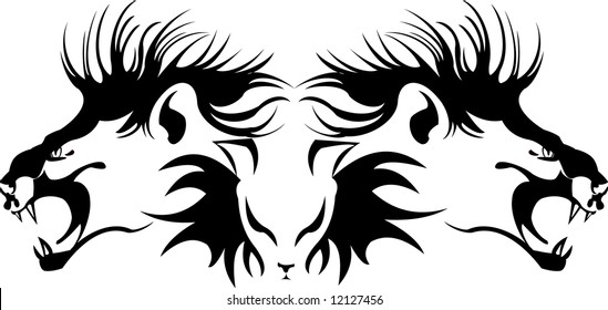 vector image of feline's silhouette isolated on white