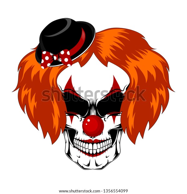 Vector Image Female Clown Skull Red Stock Vector Royalty Free
