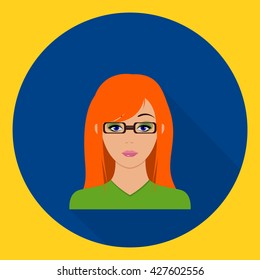 vector image of female face flat redhead