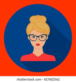 vector image of female face flat blond