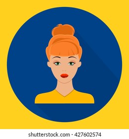 vector image of female face flat redhead