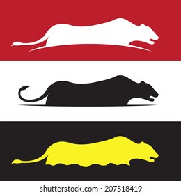 Vector image of female lion design.