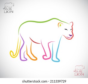 Vector image of an female lion on white background